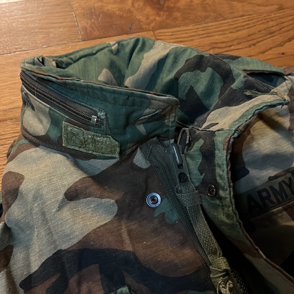 Vintage US Army Woodland Camo Field Jacket Coat Cold Weather sz Small long - Picture 5 of 11